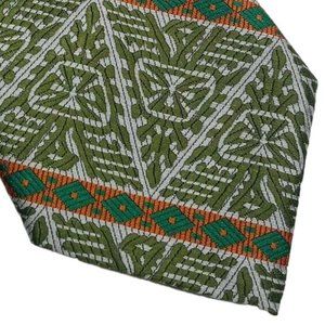 The Huckster Mens Necktie Green Orange Neck Tie